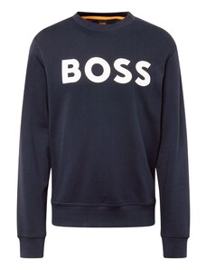 BOSS Sweater majica tamno plava / bijela
