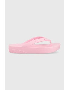 Japanke Crocs Classic Platform Flip za žene, boja: ružičasta, s platformom, 207714.6S0-6S0