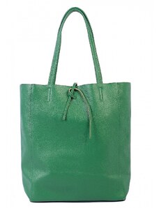 Luksuzna Talijanska torba od prave kože VERA ITALY "Matcha", boja zelena, 37x36cm