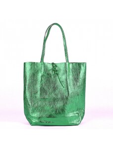 Luksuzna Talijanska torba od prave kože VERA ITALY "Sesleria", boja zelena, 37x36cm