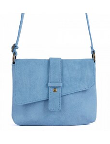 Luksuzna Talijanska torba od prave kože VERA ITALY "Radella", boja svijetlo plava, 22x28cm