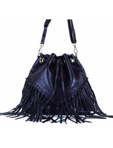 Luksuzna Talijanska torba od prave kože VERA ITALY "Boguna", boja tamnoplava, 26x26cm
