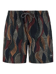 Shiwi Kupaće hlače 'wild leaves 4-way stretch' crno plava / mandarina / rubin crvena / crna