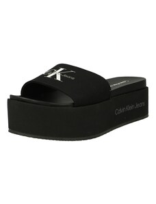 Calvin Klein Jeans Natikače s potpeticom siva / crna / bijela