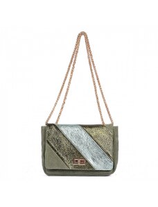 Luksuzna Talijanska torba od prave kože VERA ITALY "Holeba", boja zelena, 16x21cm