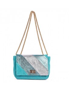 Luksuzna Talijanska torba od prave kože VERA ITALY "Gnera", boja plava, 16x21cm