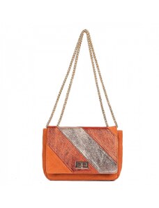 Luksuzna Talijanska torba od prave kože VERA ITALY "Kamilia", boja narančasta, 16x21cm