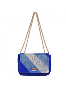 Luksuzna Talijanska torba od prave kože VERA ITALY "Kandreta", boja kraljevski plava, 16x21cm