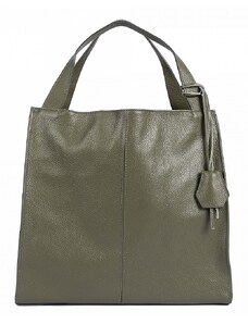 Luksuzna Talijanska torba od prave kože VERA ITALY "Sherovita", boja tamno zeleno, 37x40cm