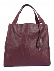 Luksuzna Talijanska torba od prave kože VERA ITALY "Jilava", boja tamnocrvena, 37x40cm