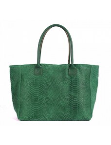 Luksuzna Talijanska torba od prave kože VERA ITALY "Loseka", boja zelena, 28x47cm