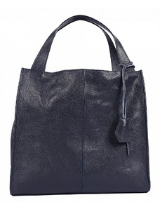Luksuzna Talijanska torba od prave kože VERA ITALY "Prerova", boja tamnoplava, 37x40cm