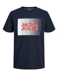 JACK & JONES Majica mornarsko plava / crvena / prljavo bijela