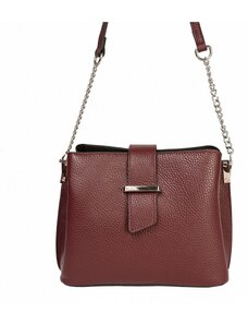 Luksuzna Talijanska torba od prave kože VERA ITALY "Margaleta", boja tamnocrvena, 17.5x23cm