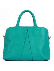 Luksuzna Talijanska torba od prave kože VERA ITALY "Brapa", boja tirkiz, 27x39cm