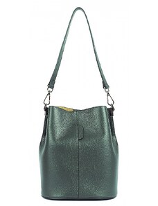 Luksuzna Talijanska torba od prave kože VERA ITALY "Columba", boja tamno zeleno, 27x25cm