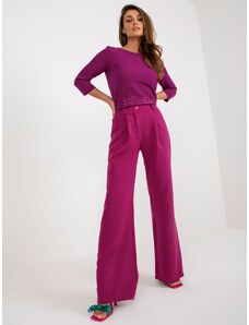Fashionhunters Fuchsia trousers with high waist