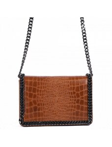Luksuzna Talijanska torba od prave kože VERA ITALY "Lelisa", boja konjak, 15x23cm