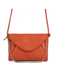 Luksuzna Talijanska torba od prave kože VERA ITALY "Foli", boja narančasta, 15.5x24.5cm