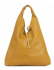 Luksuzna Talijanska torba od prave kože VERA ITALY "Margalia", boja senf, 35x45cm