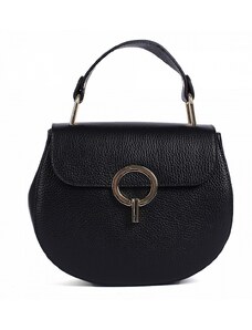 Luksuzna Talijanska torba od prave kože VERA ITALY "Chernoka", boja crna, 19x23cm