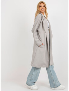 Fashionhunters Grey long tracksuit coat without fastening