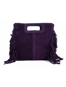 Luksuzna Talijanska torba od prave kože VERA ITALY "Verisia", boja ljubičasta, 23x24cm