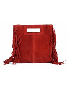 Luksuzna Talijanska torba od prave kože VERA ITALY "Ivanela", boja crvena, 23x24cm