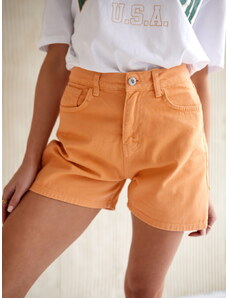FASARDI Orange denim shorts with high waist
