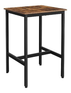 Pravokutni visoki barski stol 60 x 60 x 90 cm, rustikalno smeđa i crna | VASAGLE