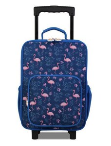 BONTOUR platneni dječji kofer s 2 kotača i besplatnom torbom za vježbanje, uzorak flaminga