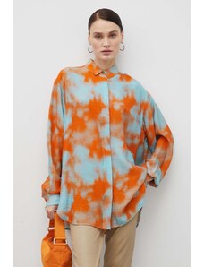 Košulja Samsoe Samsoe za žene, boja: narančasta, relaxed, s klasičnim ovratnikom