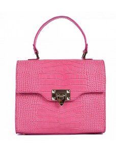 Luksuzna Talijanska torba od prave kože VERA ITALY "Fassa", boja fuksija, 21x24cm