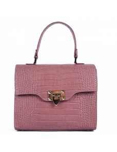 Luksuzna Talijanska torba od prave kože VERA ITALY "Kassa", boja ružičasta, 21x24cm