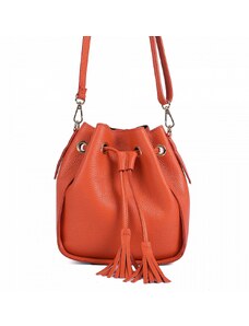 Luksuzna Talijanska torba od prave kože VERA ITALY "Jarizza", boja narančasta, 24x20cm