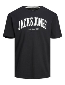 JACK & JONES Majica 'Josh' crna / bijela