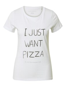 EINSTEIN & NEWTON Majica 'Want Pizza' antracit siva / bijela