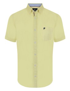 DENIM CULTURE Košulja 'Arlen' noćno plava / pastelno žuta