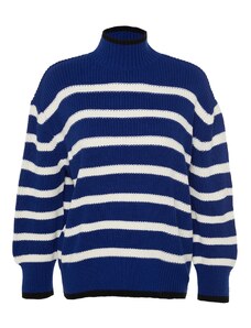 Trendyol plavi široki prugasti džemper od pletenine