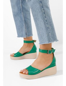 Zapatos Sandale s platformom kože Salegia Zeleno
