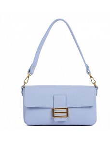 Luksuzna Talijanska torba od prave kože VERA ITALY "Bluena", boja svijetlo plava, 13x26cm