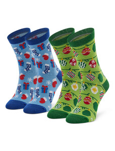 Set od 2 para dječjih visokih čarapa Rainbow Socks