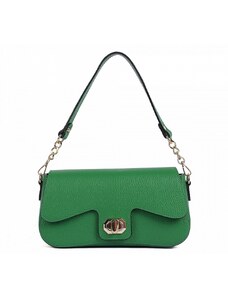 Luksuzna Talijanska torba od prave kože VERA ITALY "Planta", boja zelena, 14x27cm