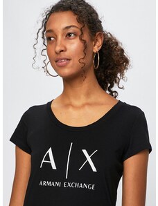 Pamučna majica Armani Exchange za žene, boja: crna, 8NYT70 YJ16Z NOS