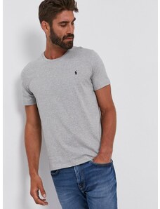 Pamučna majica Polo Ralph Lauren boja: siva