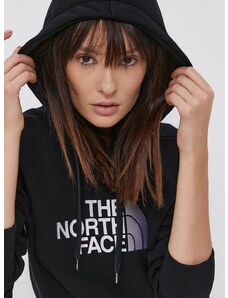 Pamučna dukserica The North Face za žene, boja: crna, s kapuljačom, aplikacijom, NF0A55ECJK31-JK31