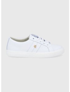 Kožne cipele Lauren Ralph Lauren Janson II boja: bijela