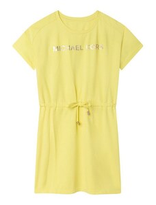 Dječja pamučna haljina Michael Kors boja: žuta, mini, širi se prema dolje