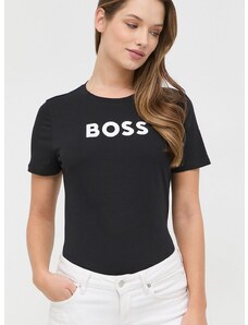 Pamučna majica BOSS boja: crna