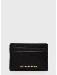 Kožni etui za kartice MICHAEL Michael Kors za žene, boja: crna